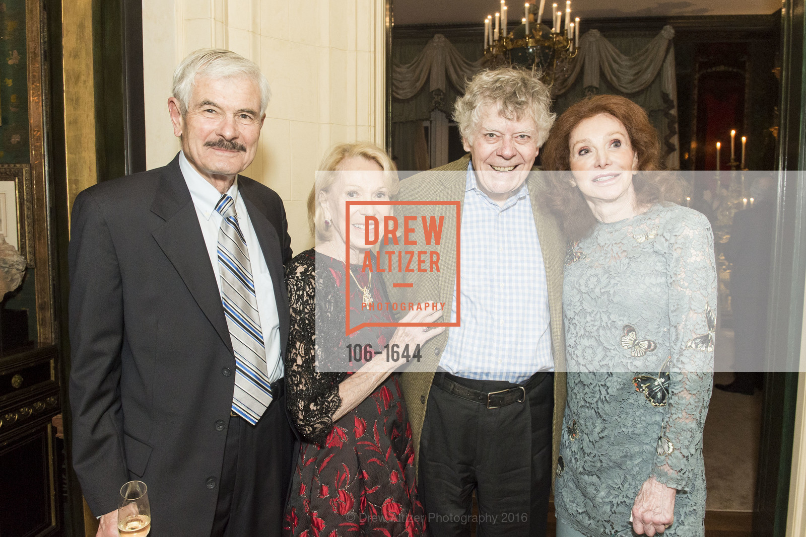 Victor Revenko, Charlotte Shultz, Gordon Getty, Ann Getty, Ann and Gordon Getty Host the San Francisco Mayor's Office of Protocol Christmas Party, Private Residence. 2525 Van Ness St, December 8th, 2016, Photo #106-1644 Victor Revenko, Charlotte Shultz, Gordon Getty, Ann Getty, Photo #106-1644