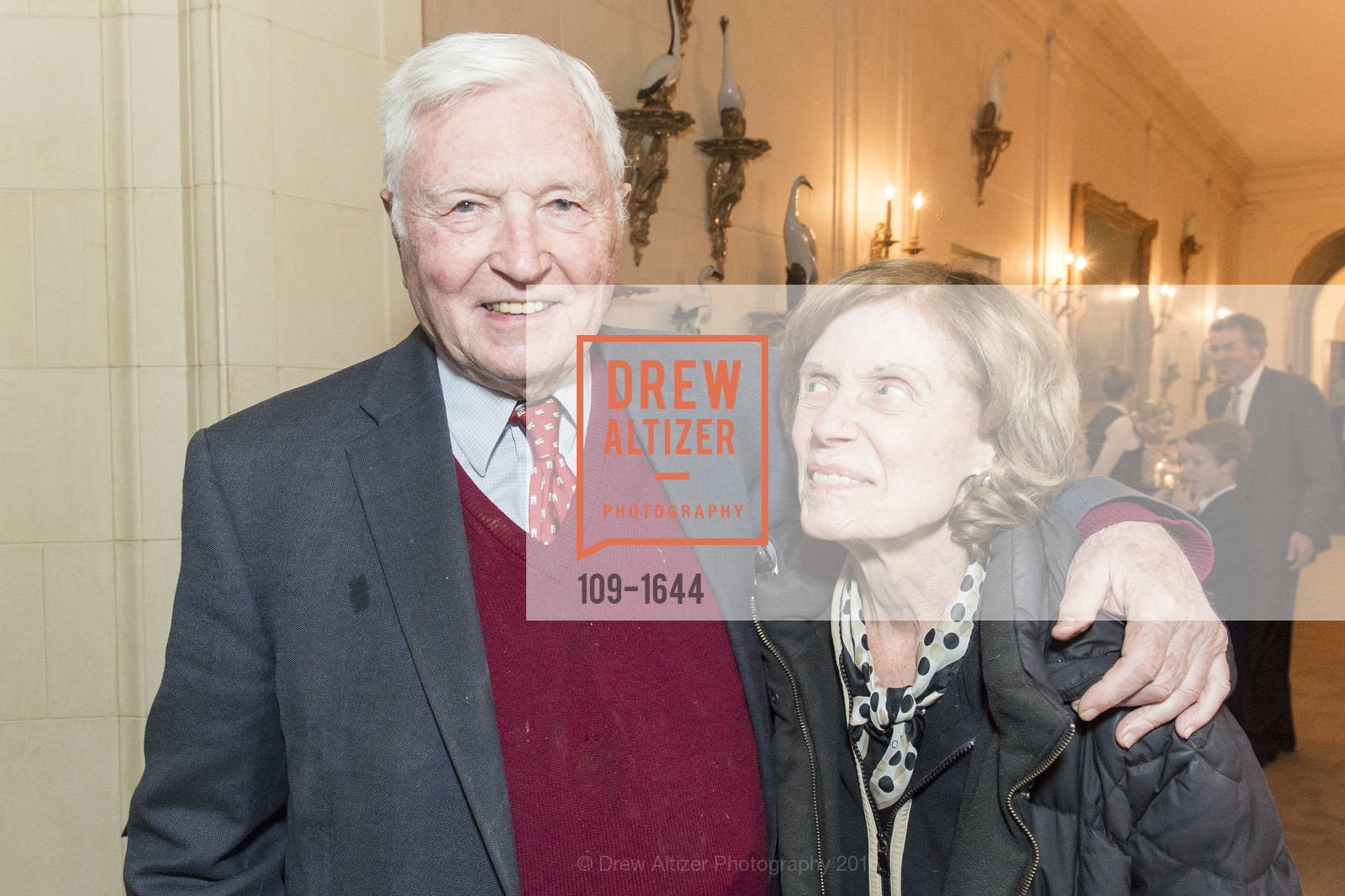 Pitch Johnson, Cathie Johnson, Ann and Gordon Getty Host the San Francisco Mayor's Office of Protocol Christmas Party, Private Residence. 2525 Van Ness St, December 8th, 2016, Photo #109-1644 Pitch Johnson, Cathie Johnson, Photo #109-1644