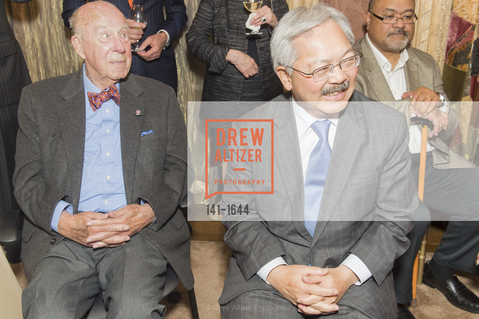 George Shultz, Ed Lee, Ann and Gordon Getty Host the San Francisco Mayor's Office of Protocol Christmas Party, Private Residence. 2525 Van Ness St, December 8th, 2016