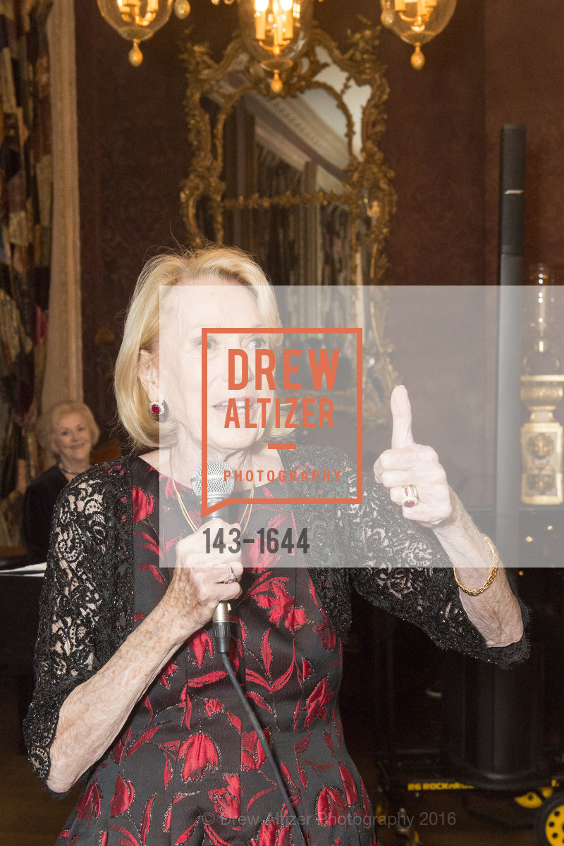 Charlotte Shultz, Ann and Gordon Getty Host the San Francisco Mayor's Office of Protocol Christmas Party, Private Residence. 2525 Van Ness St, December 8th, 2016, Photo #143-1644 Charlotte Shultz, Photo #143-1644
