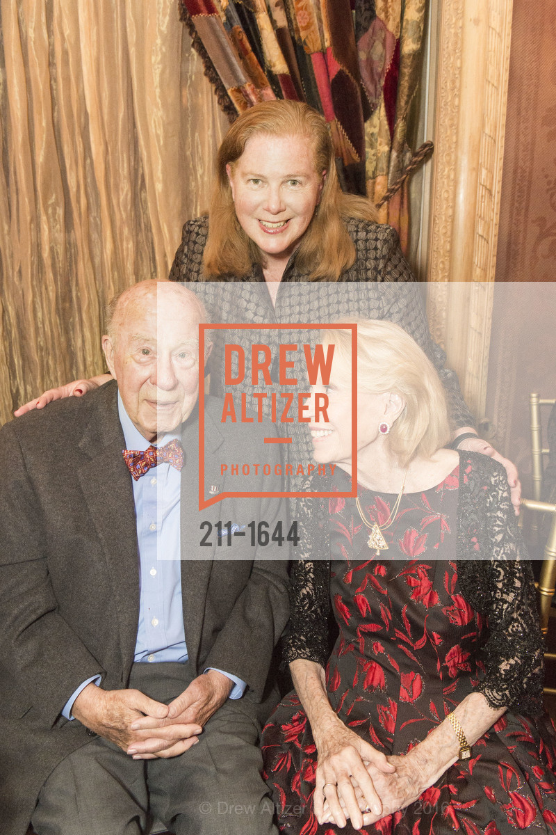 George Shultz, Joanne Hayes-White, Charlotte Shultz, Ann and Gordon Getty Host the San Francisco Mayor's Office of Protocol Christmas Party, Private Residence. 2525 Van Ness St, December 8th, 2016, Photo #211-1644 George Shultz, Joanne Hayes-White, Charlotte Shultz, Photo #211-1644
