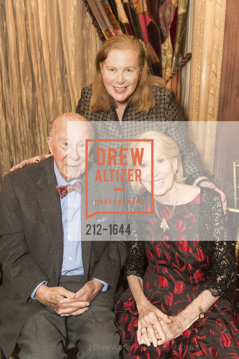 George Shultz, Joanne Hayes-White, Charlotte Shultz, Ann and Gordon Getty Host the San Francisco Mayor's Office of Protocol Christmas Party, Private Residence. 2525 Van Ness St, December 8th, 2016, Photo #212-1644 George Shultz, Joanne Hayes-White, Charlotte Shultz, Photo #212-1644