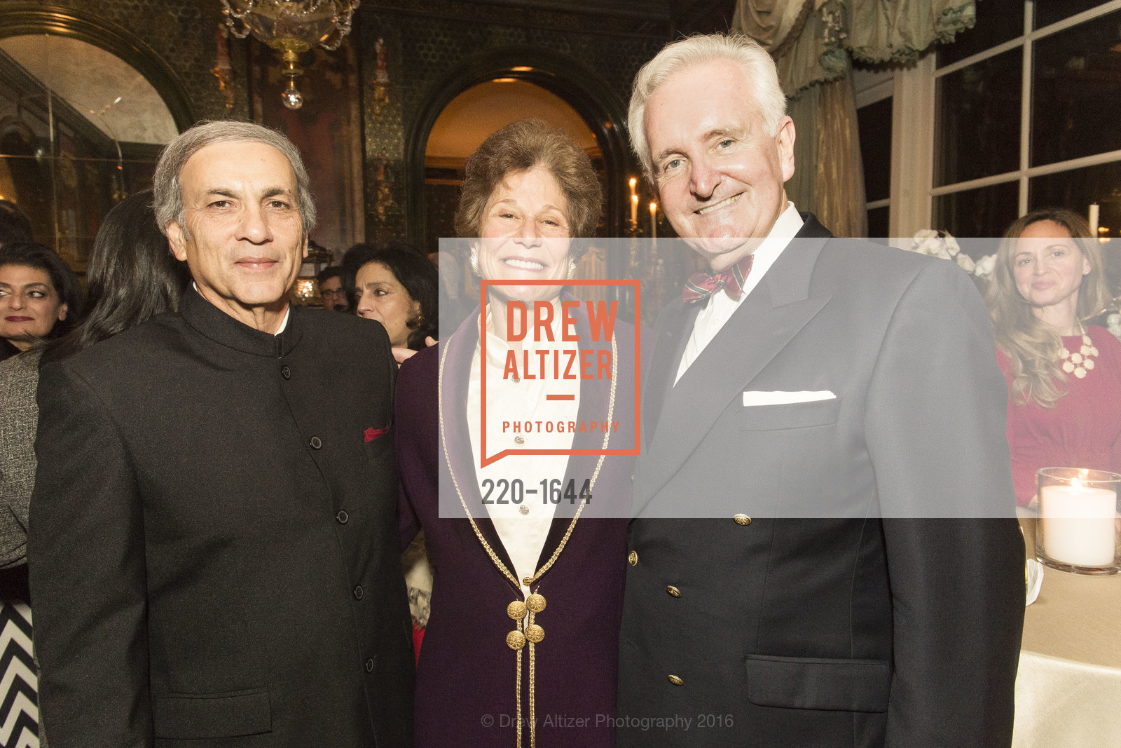 Madhav Misra, Frank Jordan, Jim Curley, Ann and Gordon Getty Host the San Francisco Mayor's Office of Protocol Christmas Party, Private Residence. 2525 Van Ness St, December 8th, 2016
