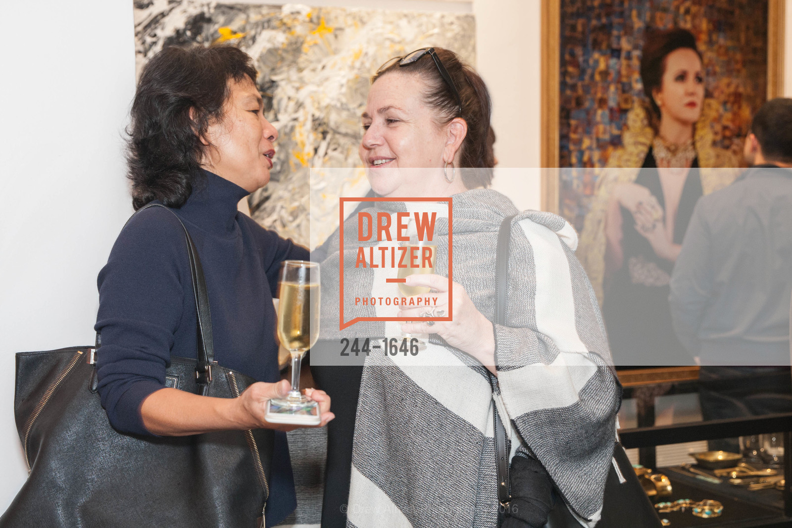 Nancy Lam, Deniece Duscheone, Adeeni Design Galerie Opening, Adeeni Design Group. 664 Post Street, December 8th, 2016, Photo #244-1646 Nancy Lam, Deniece Duscheone, Photo #244-1646