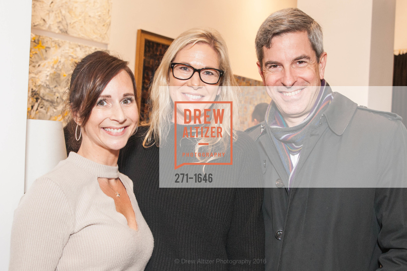 Alexis Mechler, Katharine Ryan-Weiss, Ted Weiss, Adeeni Design Galerie Opening, Adeeni Design Group. 664 Post Street, December 8th, 2016, Photo #271-1646 Alexis Mechler, Katharine Ryan-Weiss, Ted Weiss, Photo #271-1646