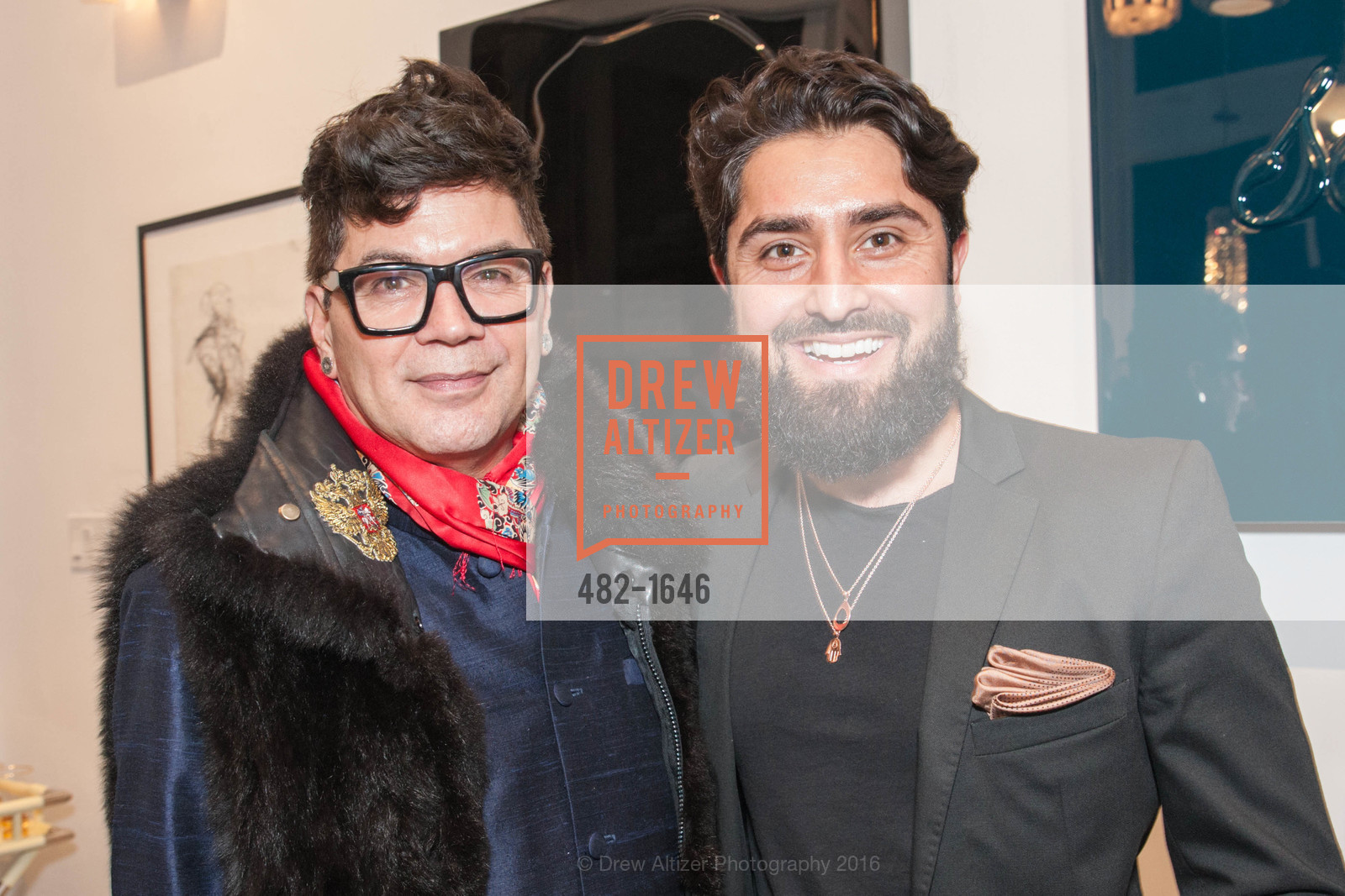 David Reposar, Roh Habibi, Adeeni Design Galerie Opening, Adeeni Design Group. 664 Post Street, December 8th, 2016, Photo #482-1646 David Reposar, Roh Habibi, Photo #482-1646