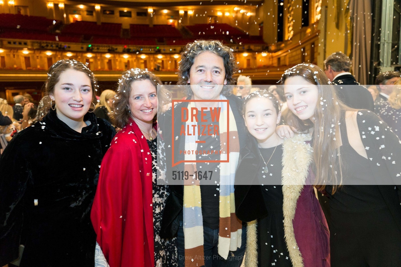 Olivia Meehan, Tara Meehan, Bryan Meehan, Orla Meehan, Eve Meehan, SF Ballet's Nutcracker Luncheon, City Hall & War Memorial Opera House. 301 Van Ness Ave, San Francisco, CA 94109, Photo #5119-1647 Olivia Meehan, Tara Meehan, Bryan Meehan, Orla Meehan, Eve Meehan, Photo #5119-1647