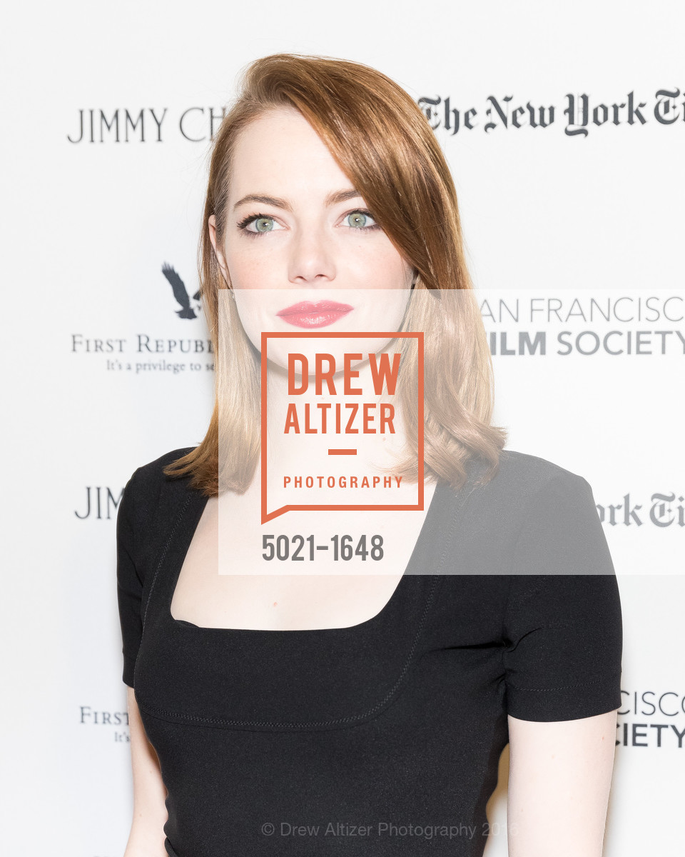 Emma Stone, SF FILM SOCIETY PRESENTS SF HONORS: 'LA LA LAND', The Castro Theatre, Mezzanine level. 429 Castro Street, December 8th, 2016