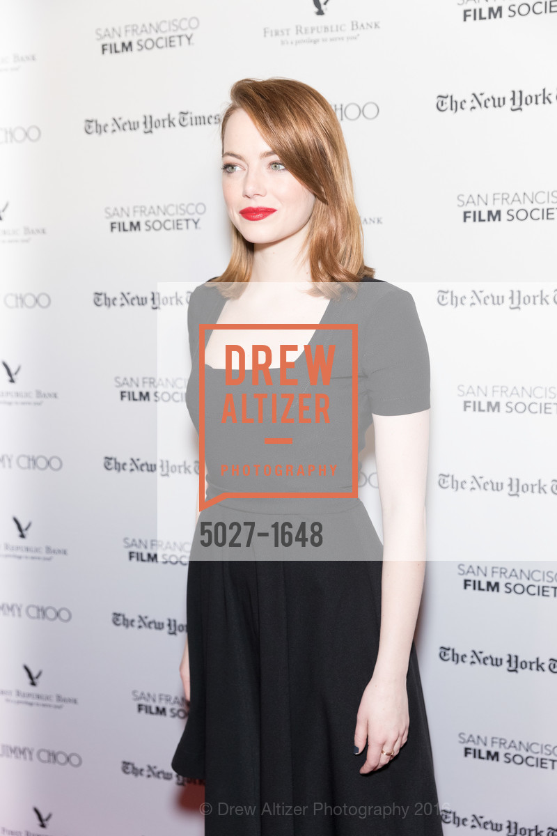 Emma Stone, SF FILM SOCIETY PRESENTS SF HONORS: 'LA LA LAND', The Castro Theatre, Mezzanine level. 429 Castro Street, December 8th, 2016