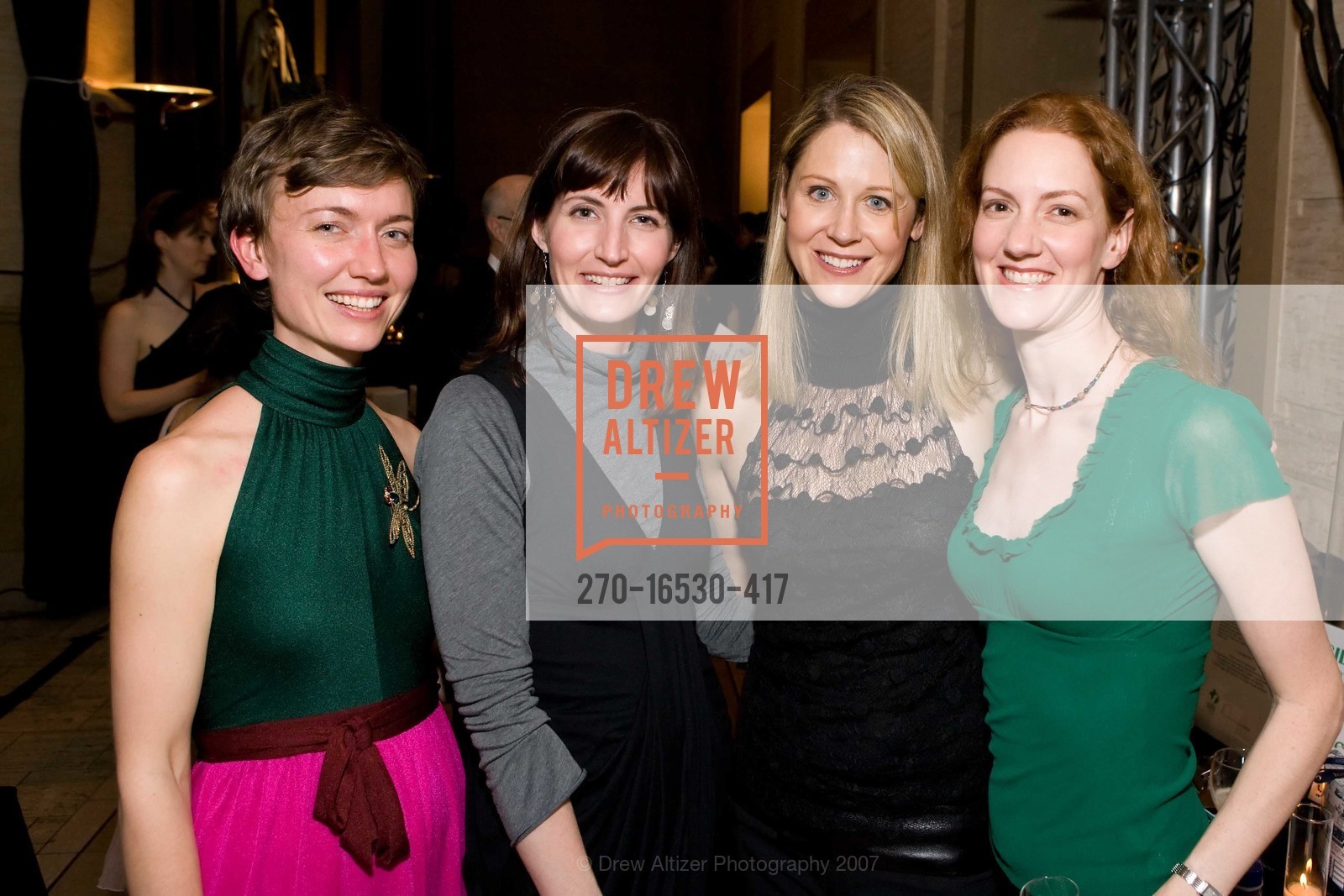 Jocelyn van Arsdale, Melissa Palacheck, Alex Meyer, Sarah Granger, Global Green's 2007 GORGEOUS AND GREEN GALA, Bently Reserve. 301 Battery St, San Francisco, CA 94111, December 18th, 2007, Photo #270-16530-417 Jocelyn van Arsdale, Melissa Palacheck, Alex Meyer, Sarah Granger, Photo #270-16530-417