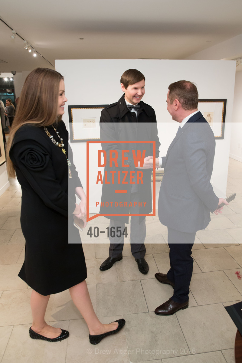 Tatiana Sorokko, Ivan Bekichev, Serge Sorokko, Sorokko Gallery Hosts Coveted Jewels by Codognato Private Reception, Serge Sorokko Gallery. 55 Geary St., San Francisco, December 8th, 2016, Photo #40-1654 Tatiana Sorokko, Ivan Bekichev, Serge Sorokko, Photo #40-1654