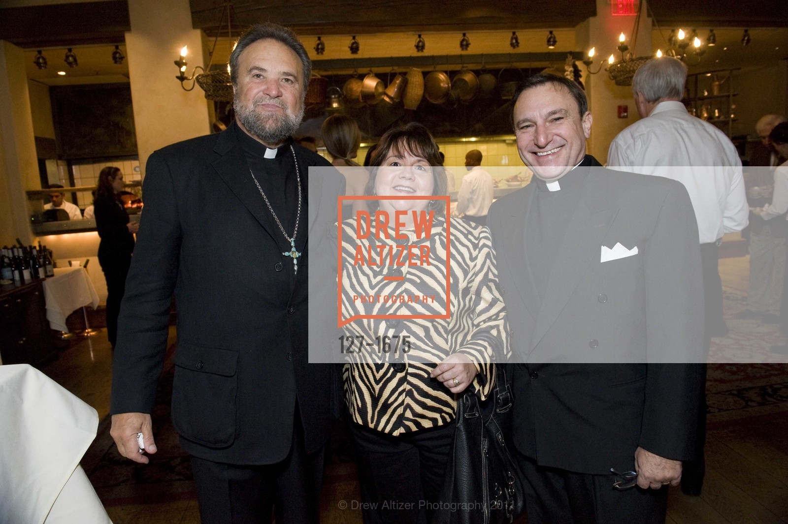 Father John Bakas, Valerie Metrakos, Father Aris Metrakos, HELLENIC Charity Ball Welcome Reception at Kokkari, US, November 11th, 2011, Photo #127-1675 Father John Bakas, Valerie Metrakos, Father Aris Metrakos, Photo #127-1675