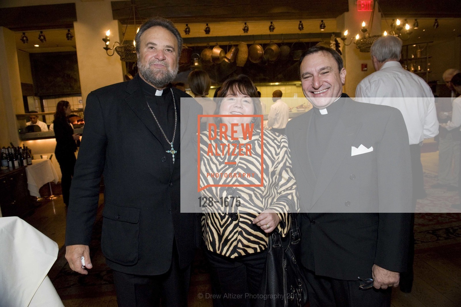 Father John Bakas, Valerie Metrakos, Father Aris Metrakos, HELLENIC Charity Ball Welcome Reception at Kokkari, US, November 11th, 2011, Photo #128-1675 Father John Bakas, Valerie Metrakos, Father Aris Metrakos, Photo #128-1675