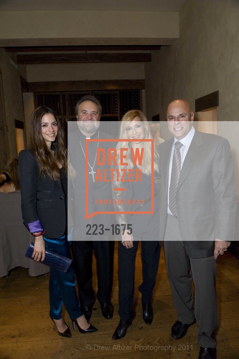 Sofia Karvela, Father John Bakas, Anna Vissi, Tony Saris, HELLENIC Charity Ball Welcome Reception at Kokkari, US, November 11th, 2011, Photo #223-1675 Sofia Karvela, Father John Bakas, Anna Vissi, Tony Saris, Photo #223-1675