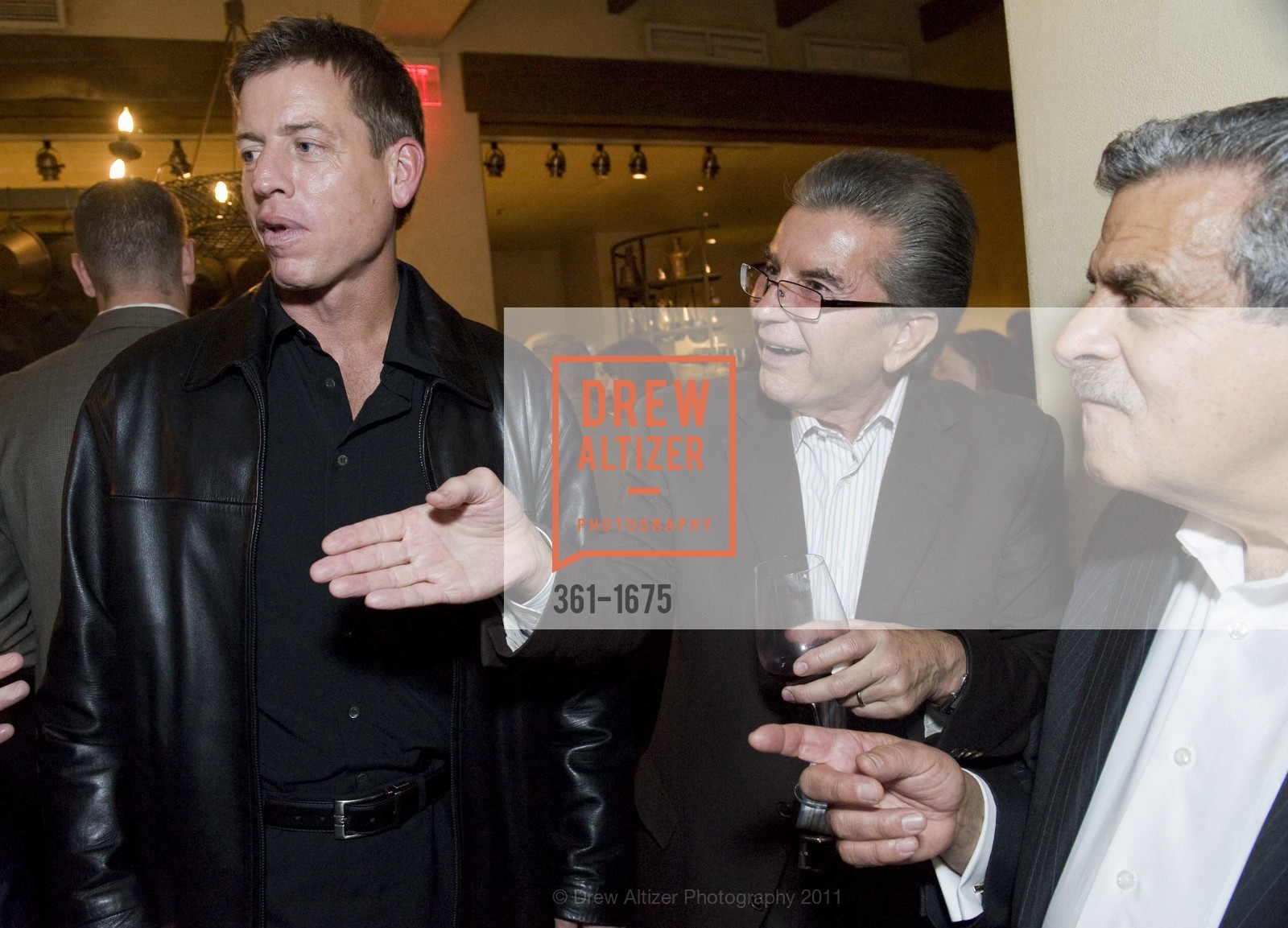 Troy Aikman, George Marcus, Kenny Frangadakis, HELLENIC Charity Ball Welcome Reception at Kokkari, US, November 11th, 2011, Photo #361-1675 Troy Aikman, George Marcus, Kenny Frangadakis, Photo #361-1675