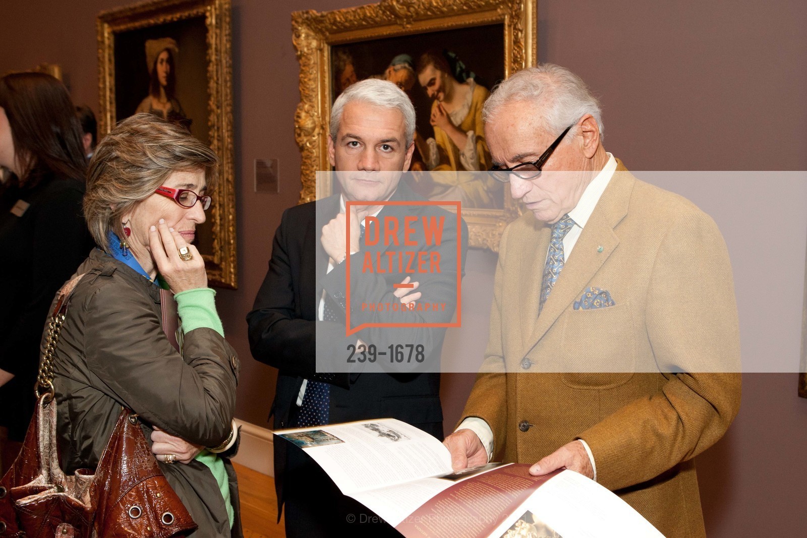 Stefania Scotti, Fabrizio Marcelli, Dante Bini, Bernini's Medusa Opening Party at DE YOUNG MUSEUM, US, November 15th, 2011, Photo #239-1678 Stefania Scotti, Fabrizio Marcelli, Dante Bini, Photo #239-1678