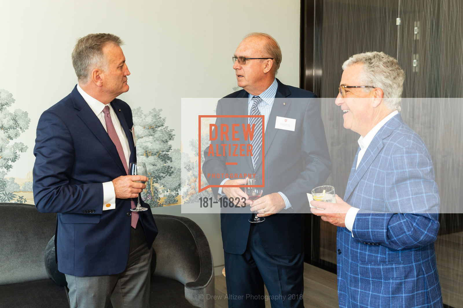 John Cotter, John McInerney, Stephen Papale, Order of Malta Clinic of Northern California's 10th Anniversary Celebration and Debut of Mobile Health Clinic, 1601 Larkin Street. 1601 Larkin Street, June 20th, 2018, Photo #181-16823 John Cotter, John McInerney, Stephen Papale, Photo #181-16823