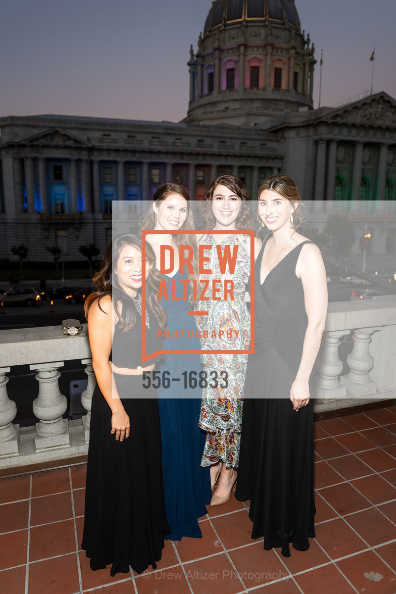 Jen Chan, Tamara Cartun, Jocelyn Neff, Kelsey Huibregtse, Spinsters of San Francisco Annual Ball 2018, SF War Memorial House, Green Room. 301 Van Ness Ave, Photo #556-16833 Jen Chan, Tamara Cartun, Jocelyn Neff, Kelsey Huibregtse, Photo #556-16833