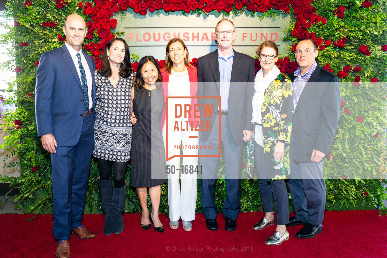 Sam Neff, Kirsten Neff, Denise Wang-Kline, Pam Hamamoto, Kirk Call, Joe Gervais, Bonnie Brown, Ploughshares Fund Chain Reaction 2018, SF Jazz Center. 201 Franklin St, June 25th, 2018, Photo #50-16841 Sam Neff, Kirsten Neff, Denise Wang-Kline, Pam Hamamoto, Kirk Call, Joe Gervais, Bonnie Brown, Photo #50-16841