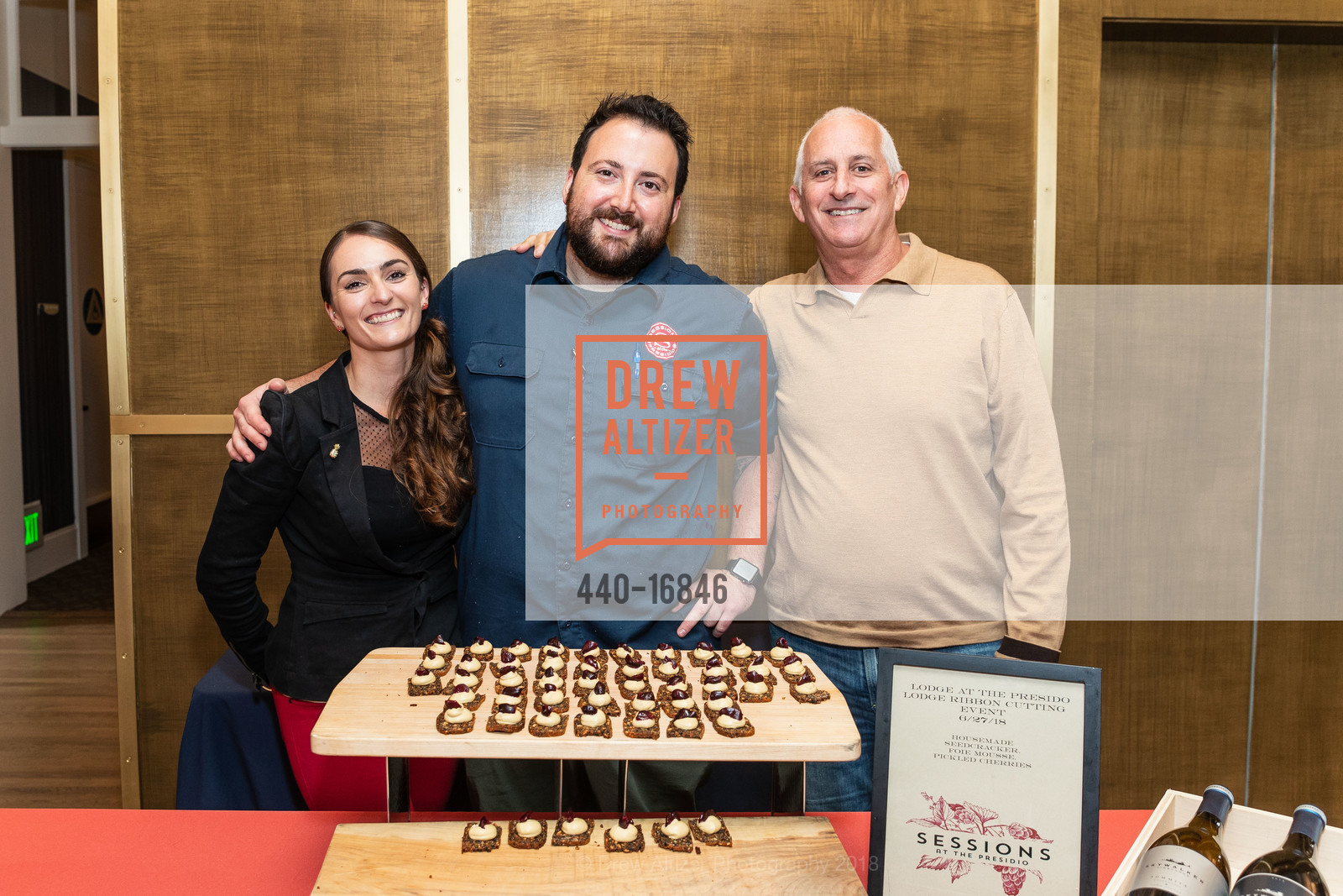 Alexandra Lafite, Josh Steinberg, Evin Gelleri, Lodge at the Presidio Ribbon Cutting, Lodge at the Presidio. 105 Montgomery St, June 27th, 2018, Photo #440-16846 Alexandra Lafite, Josh Steinberg, Evin Gelleri, Photo #440-16846