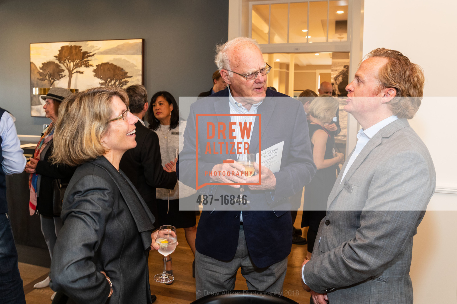 Jean Fraser, John Stewart, Patrick Hannan, Lodge at the Presidio Ribbon Cutting, Lodge at the Presidio. 105 Montgomery St, June 27th, 2018, Photo #487-16846 Jean Fraser, John Stewart, Patrick Hannan, Photo #487-16846