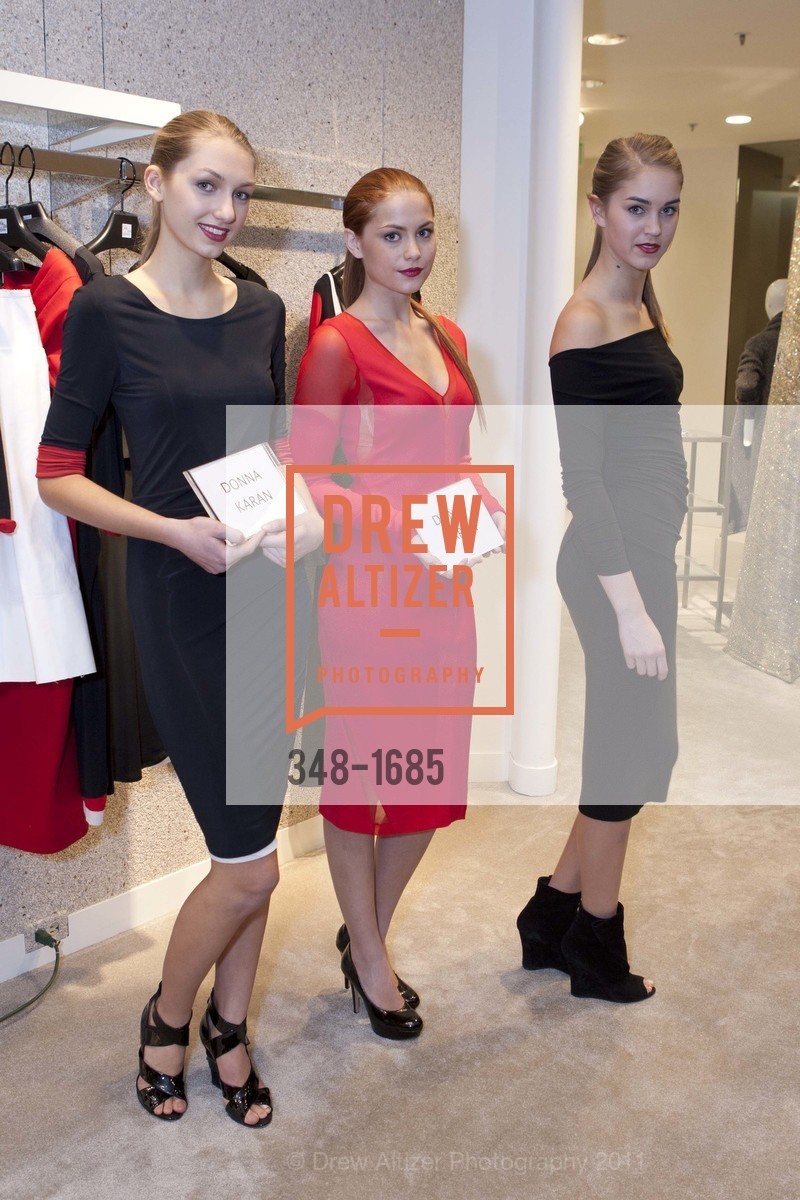 Nicole Whittaker, Ashley Johnes, Lauren Anderson, VOGUE PRESENTS Donna Karan New York Resort/Pre-Spring 2012 at Saks, Saks Fifth Avenue, Union Square. 384 Post Street, December 6th, 2011, Photo #348-1685 Nicole Whittaker, Ashley Johnes, Lauren Anderson, Photo #348-1685
