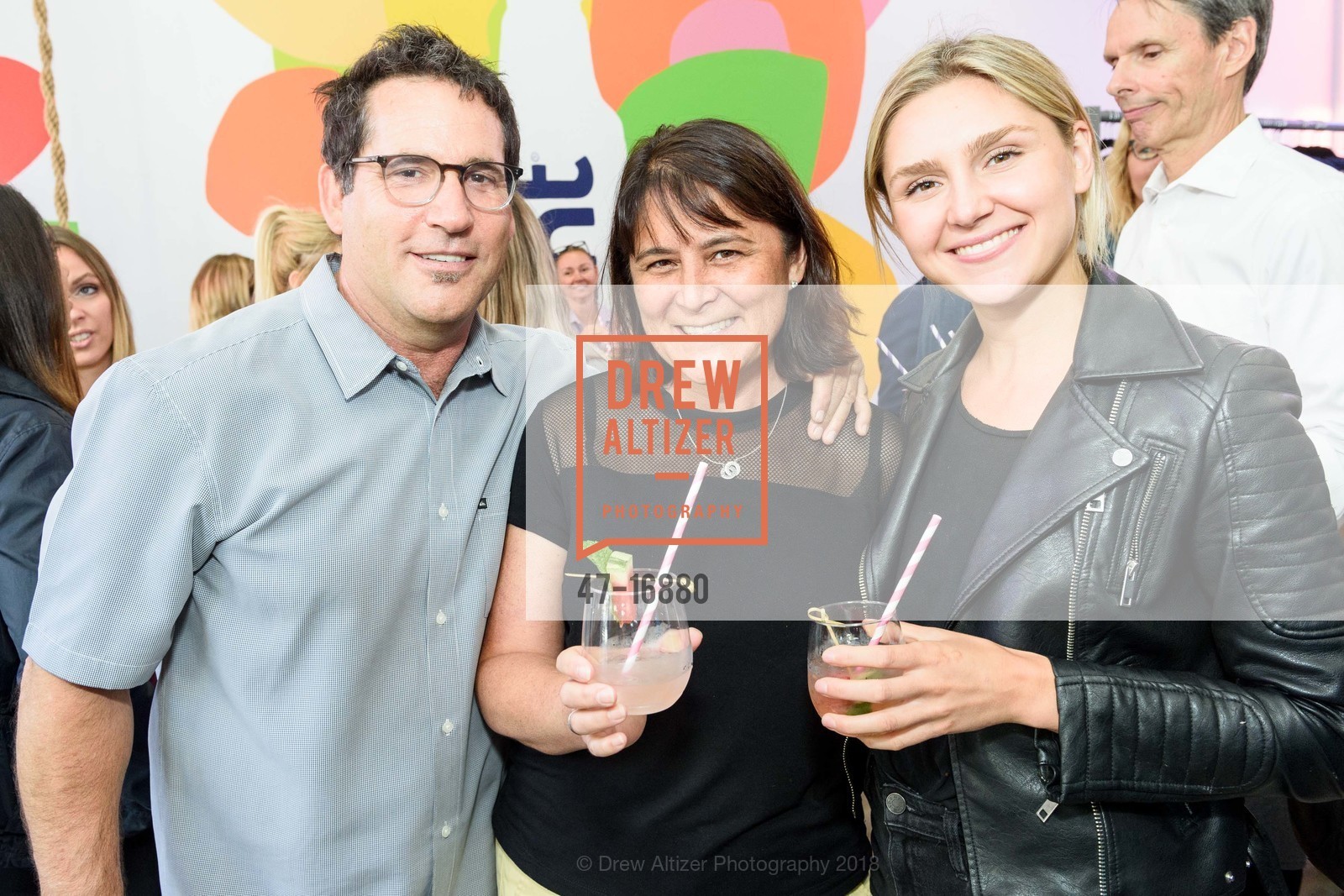 Peter Orit, Kathy Russell, Melissa Bezruchao, hint Water Bar Grand Opening Celebration, hint Water Bar. 2124 Union Street, July 12th, 2018, Photo #47-16880 Peter Orit, Kathy Russell, Melissa Bezruchao, Photo #47-16880