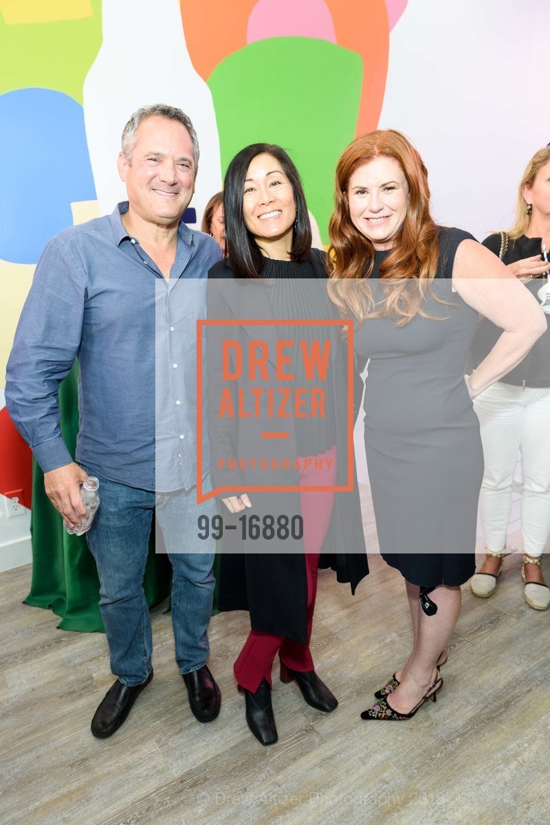 Theo Goldin, Mallun Yen, Kara Goldin, hint Water Bar Grand Opening Celebration, hint Water Bar. 2124 Union Street, July 12th, 2018, Photo #99-16880 Theo Goldin, Mallun Yen, Kara Goldin, Photo #99-16880