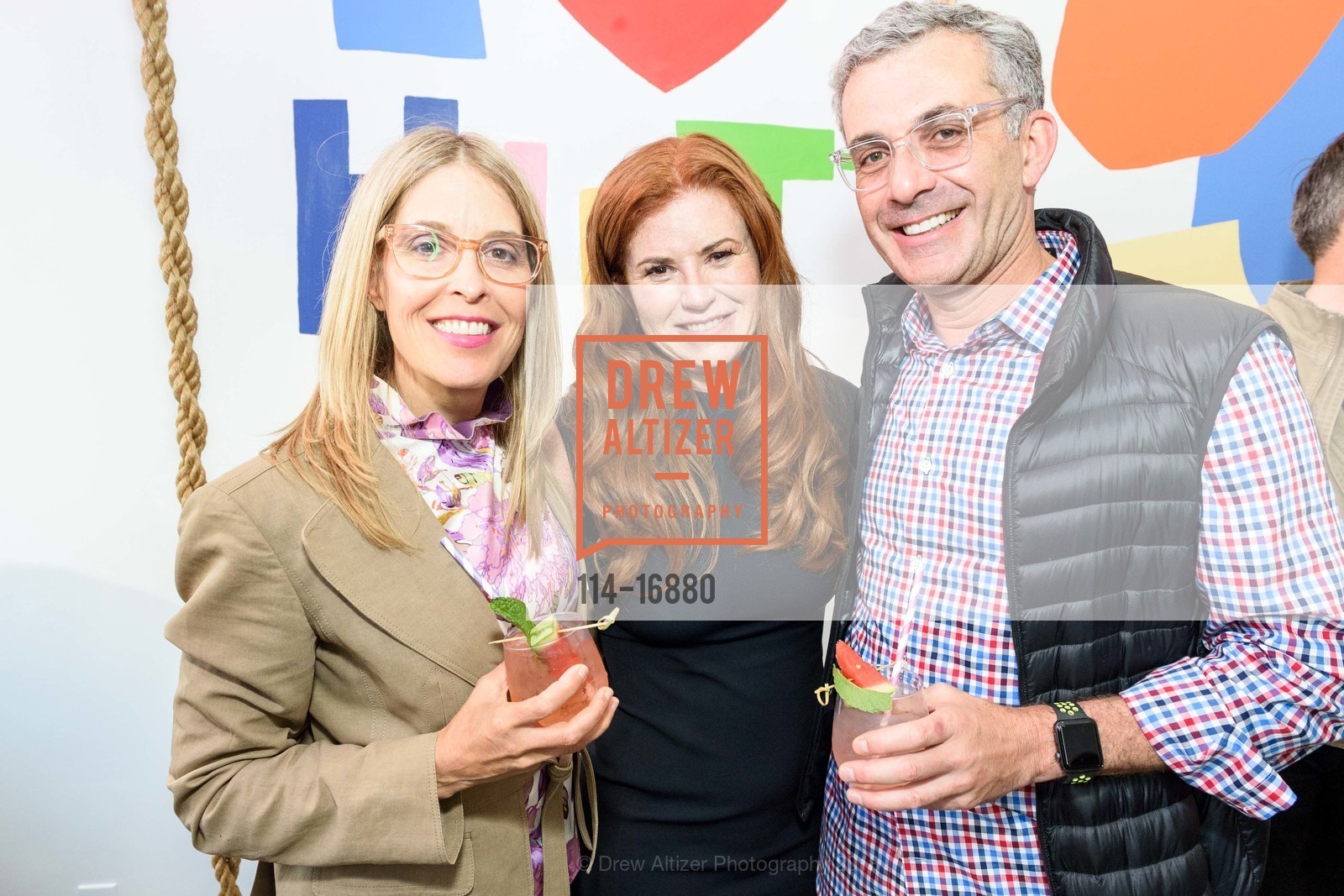 Mark Schachter, Kara Goldin, Charlene Schachter, hint Water Bar Grand Opening Celebration, hint Water Bar. 2124 Union Street, July 12th, 2018, Photo #114-16880 Mark Schachter, Kara Goldin, Charlene Schachter, Photo #114-16880