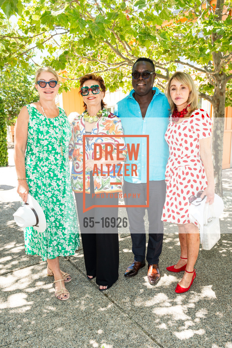 Suzanne Deal Booth, Maria Manetti Shrem, LeMel Humes, Barbera Thornhill, Festival Napa Valley 2018 Vintners Lunch and Fashion Show Featuring Escada, Carneros Resort and Spa. 4048 Sonoma Highway, July 25th, 2018, Photo #65-16926 Suzanne Deal Booth, Maria Manetti Shrem, LeMel Humes, Barbera Thornhill, Photo #65-16926
