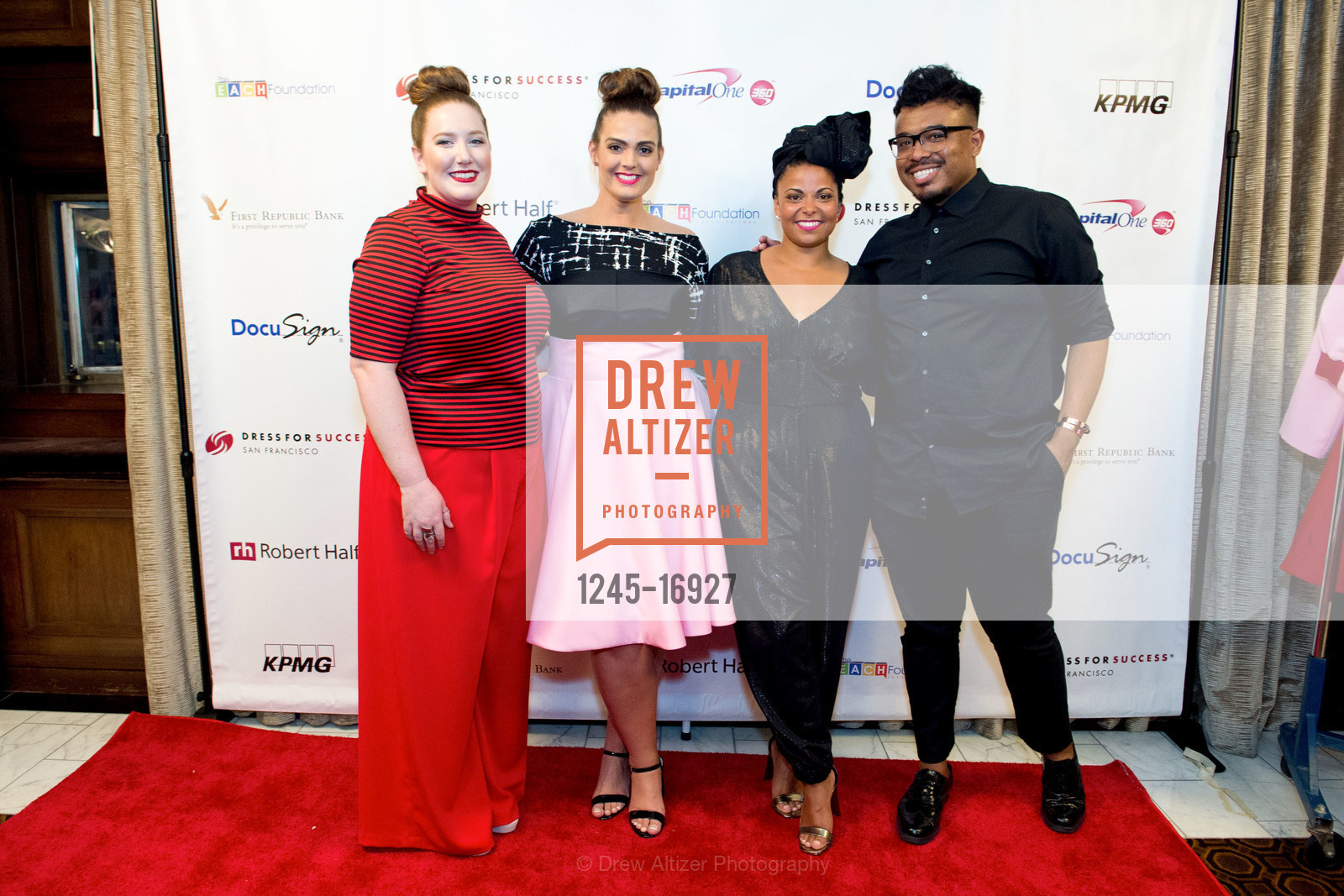Victoria Haddock, Matthew Paul Robinson, Tiffany Marie, Adriana LeBaron, Dress for Success Gala 2018: You Wear It Well, Julia Morgan Ballroom. 465 California Street, Photo #1245-16927 Victoria Haddock, Matthew Paul Robinson, Tiffany Marie, Adriana LeBaron, Photo #1245-16927