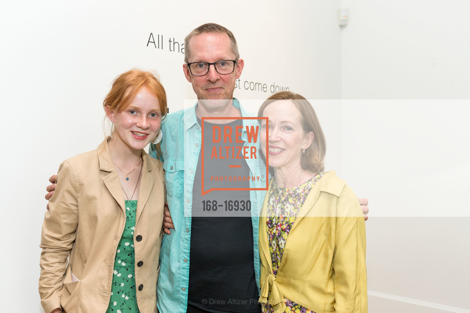 Claire Hawkinson, Tim Hawkinson, Patty Wickman, Pace Gallery hosts Tim Hawkinson Opening Reception, Pace Gallery. 229 Hamilton Ave, July 25th, 2018, Photo #168-16930 Claire Hawkinson, Tim Hawkinson, Patty Wickman, Photo #168-16930