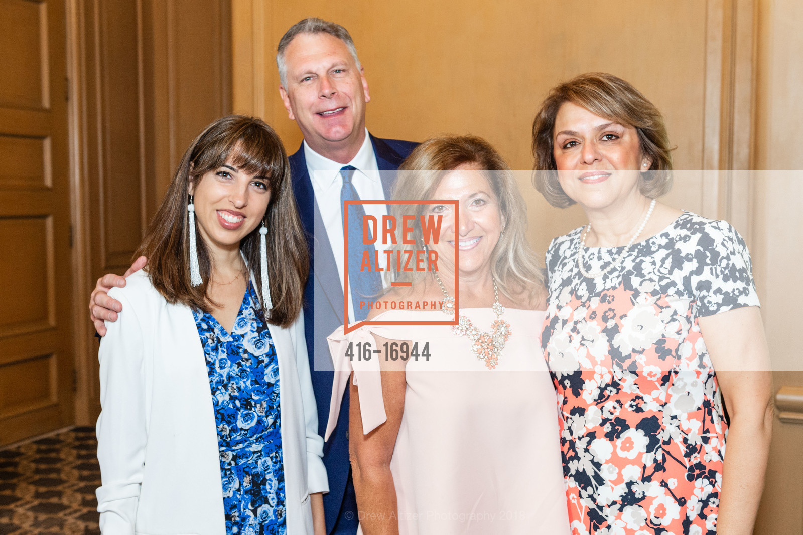 Nicole Habeeb, Ernst Bauer, Rhonda Kreitem, Mina Beigi, Salvation Army's Flower Power Luncheon 2018, Sir Francis Drake Hotel. 450 Powell St, August 8th, 2018, Photo #416-16944 Nicole Habeeb, Ernst Bauer, Rhonda Kreitem, Mina Beigi, Photo #416-16944