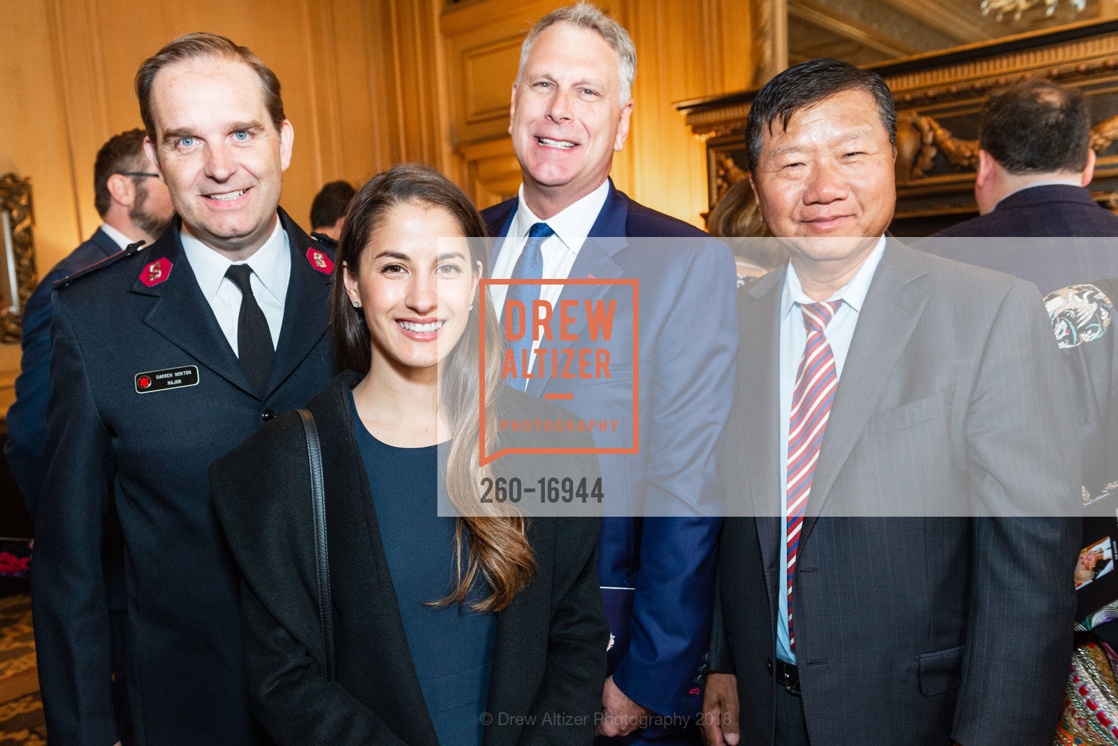 Darren Norton, Rachel Gaddy, Ernst Bauer, Man J Kim, Salvation Army's Flower Power Luncheon 2018, Sir Francis Drake Hotel. 450 Powell St, August 8th, 2018, Photo #260-16944 Darren Norton, Rachel Gaddy, Ernst Bauer, Man J Kim, Photo #260-16944
