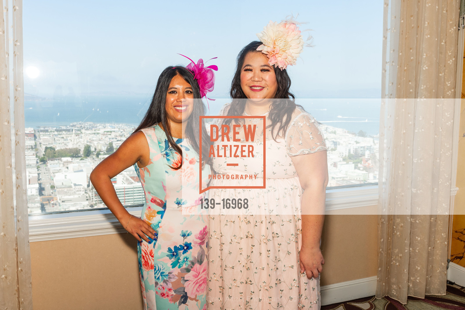 Karen Datangel, Liana Louie, San Francisco Spinsters New Member Tea, San Francisco, Crown Room. 955 Mason Street, August 25th, 2018, Photo #139-16968 Karen Datangel, Liana Louie, Photo #139-16968