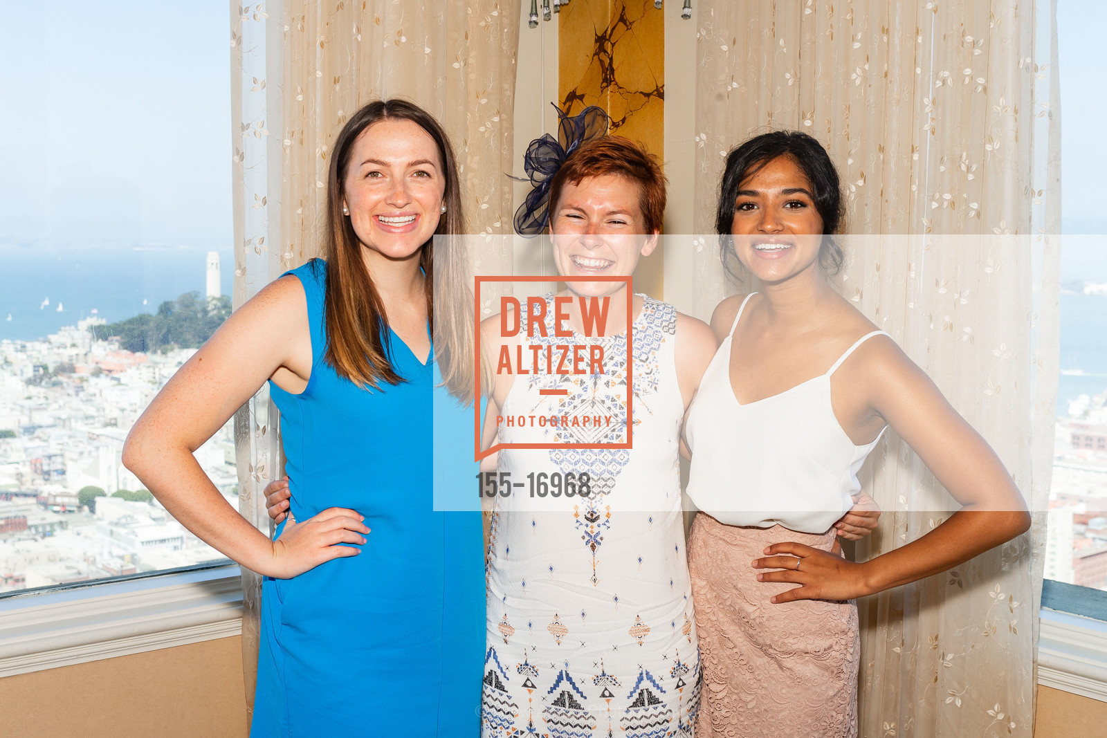 Jocelyn Parker, Meaghin Riske, Shreya Tanna, San Francisco Spinsters New Member Tea, San Francisco, Crown Room. 955 Mason Street, August 25th, 2018, Photo #155-16968 Jocelyn Parker, Meaghin Riske, Shreya Tanna, Photo #155-16968