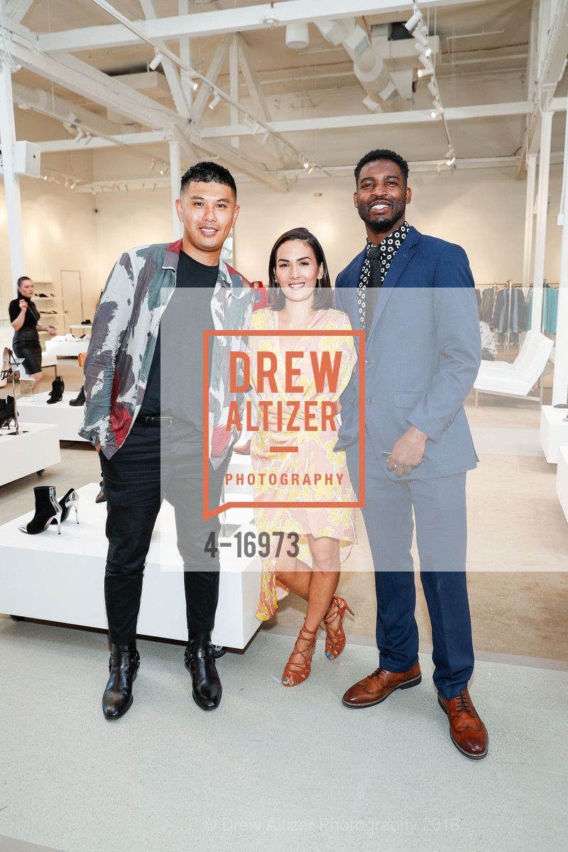Alex Alegre, Michelle Polaski, Waymond McKissick, Jeffrey Kalinsky and VOGUE Celebrate Jeffrey Store Opening at Stanford Shopping Center, Jeffrey Stanford Shopping Center. 660 Stanford Shopping Center, August 29th, 2018, Photo #4-16973 Alex Alegre, Michelle Polaski, Waymond McKissick, Photo #4-16973