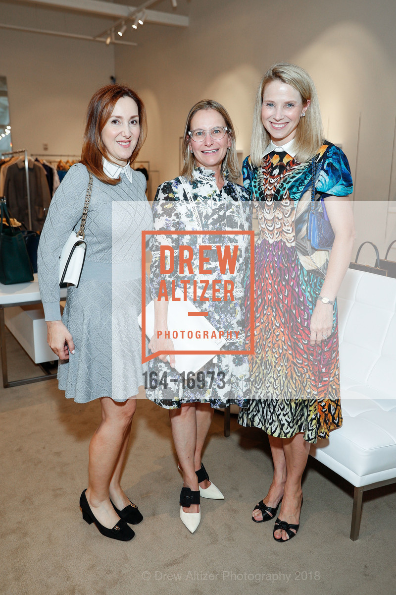 Nosheen Hashemi, Jackie Reses, Marissa Mayer, Jeffrey Kalinsky and VOGUE Celebrate Jeffrey Store Opening at Stanford Shopping Center, Jeffrey Stanford Shopping Center. 660 Stanford Shopping Center, August 29th, 2018, Photo #164-16973 Nosheen Hashemi, Jackie Reses, Marissa Mayer, Photo #164-16973