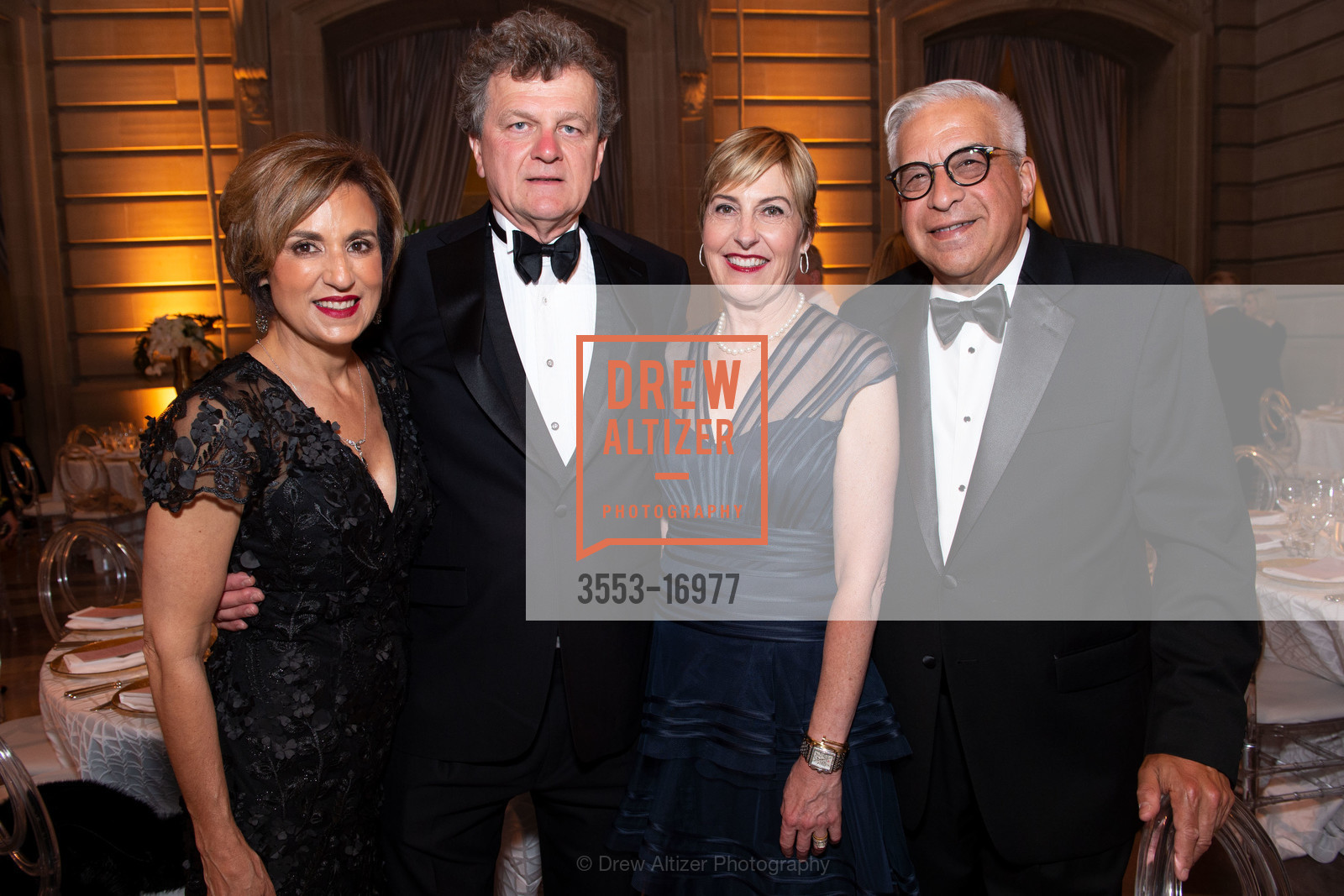 Mary Calys, John Hugo, Kelny Denebeim, George Calys, San Francisco Symphony 2018 Opening Night Gala, Davies Symphony Hall. 201 Van Ness Avenue, Photo #3553-16977 Mary Calys, John Hugo, Kelny Denebeim, George Calys, Photo #3553-16977