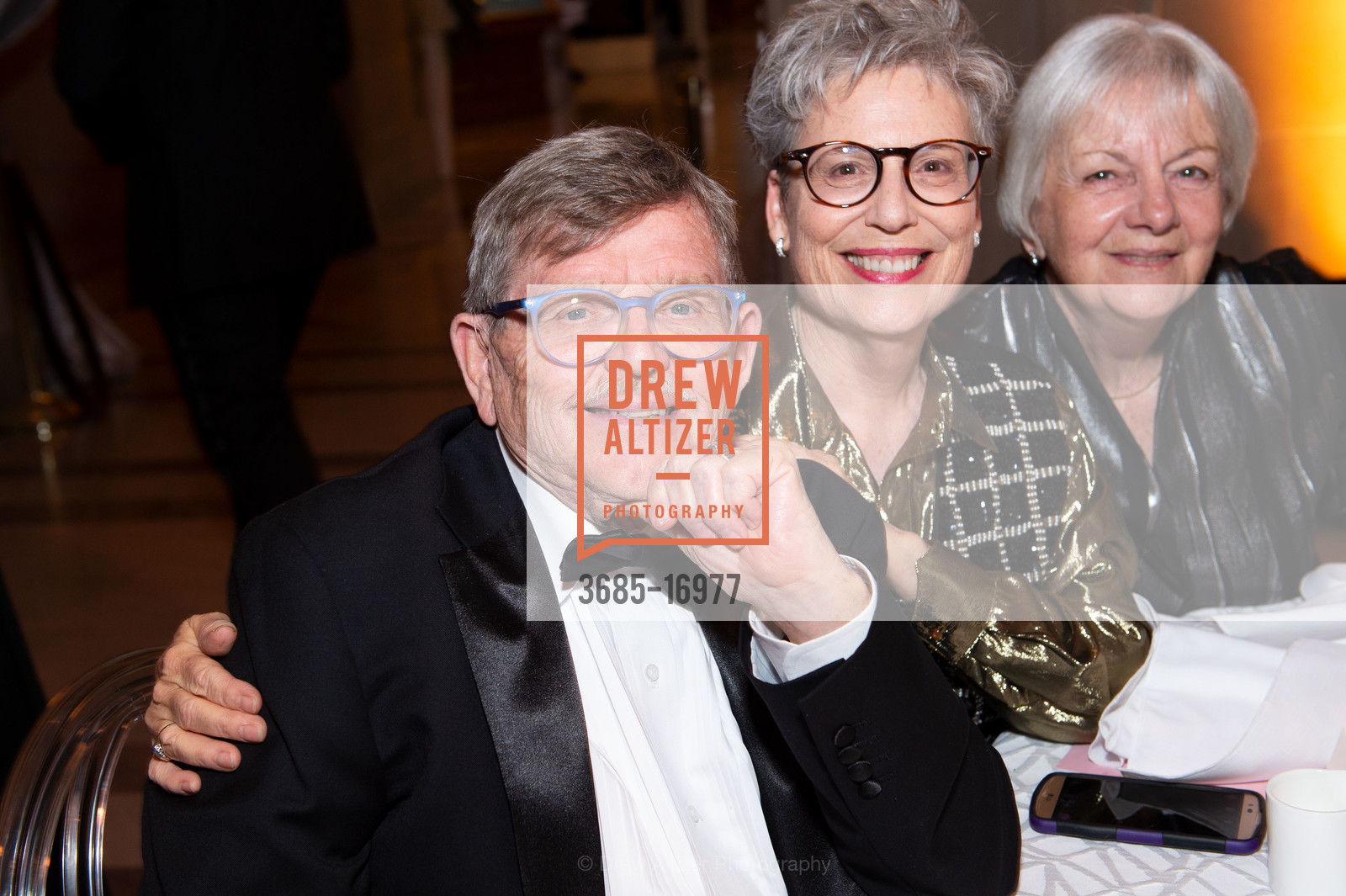 Bill Gregory, Sue Pross, Val Louie, San Francisco Symphony 2018 Opening Night Gala, Davies Symphony Hall. 201 Van Ness Avenue, Photo #3685-16977 Bill Gregory, Sue Pross, Val Louie, Photo #3685-16977