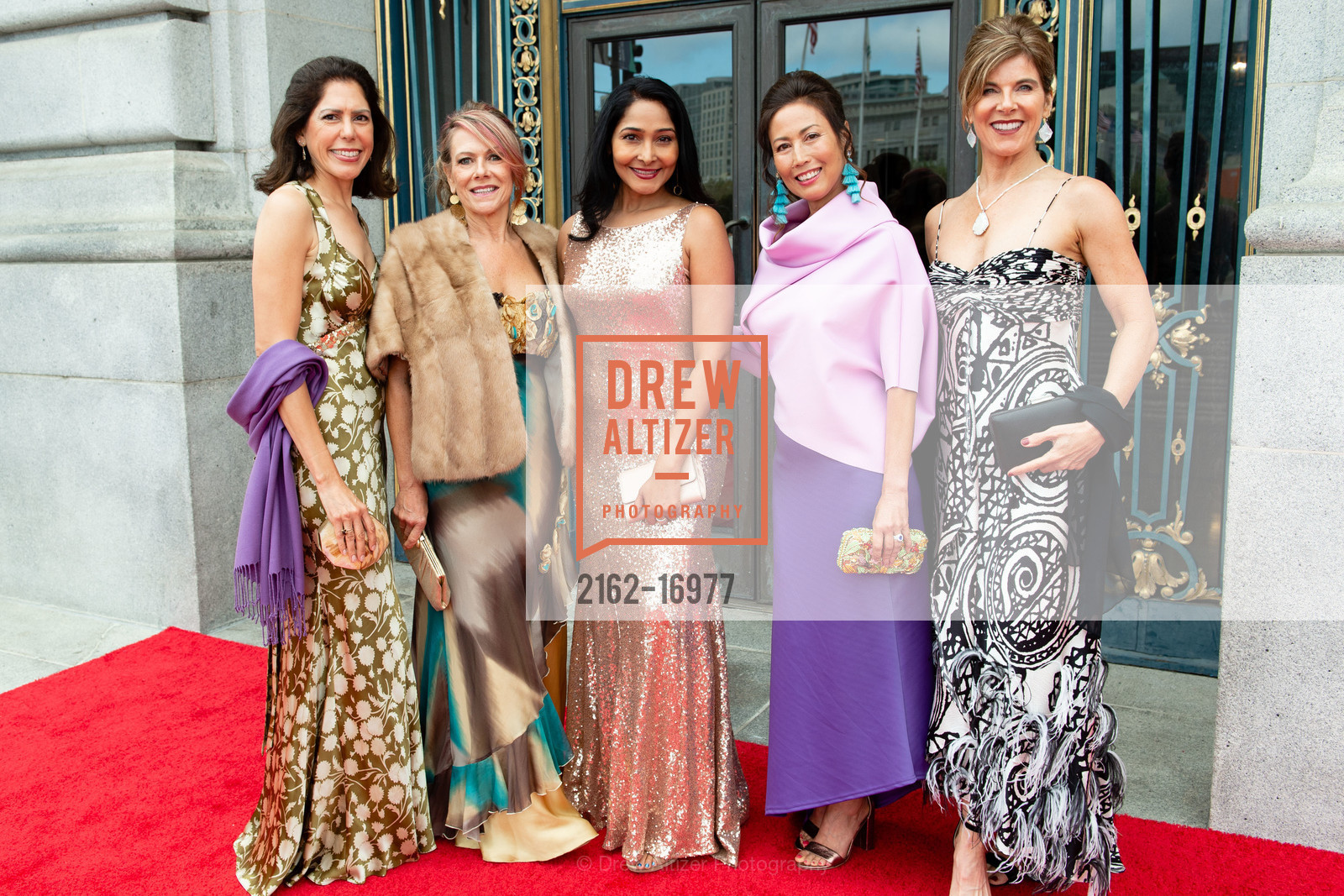 Ana Suarez, Sylvia Mazawa, Kuntal Maya, Yvette Deen, Charmaine Crain, San Francisco Symphony 2018 Opening Night Gala, Davies Symphony Hall. 201 Van Ness Avenue, Photo #2162-16977 Ana Suarez, Sylvia Mazawa, Kuntal Maya, Yvette Deen, Charmaine Crain, Photo #2162-16977