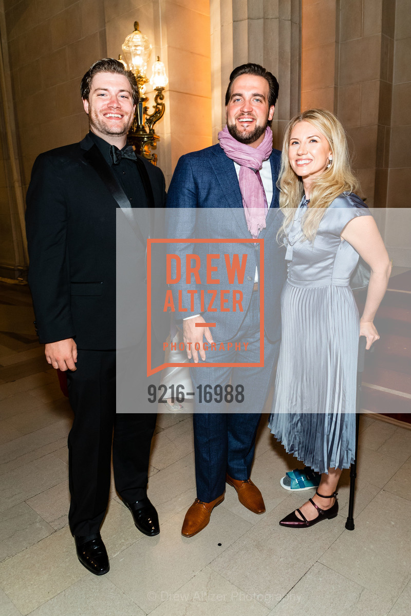 Brad Walker, Brian Jagde, Jenna Wolf, San Francisco Opera Ball 2018, War Memorial Opera House. 301 Van Ness Ave, Photo #9216-16988 Brad Walker, Brian Jagde, Jenna Wolf, Photo #9216-16988