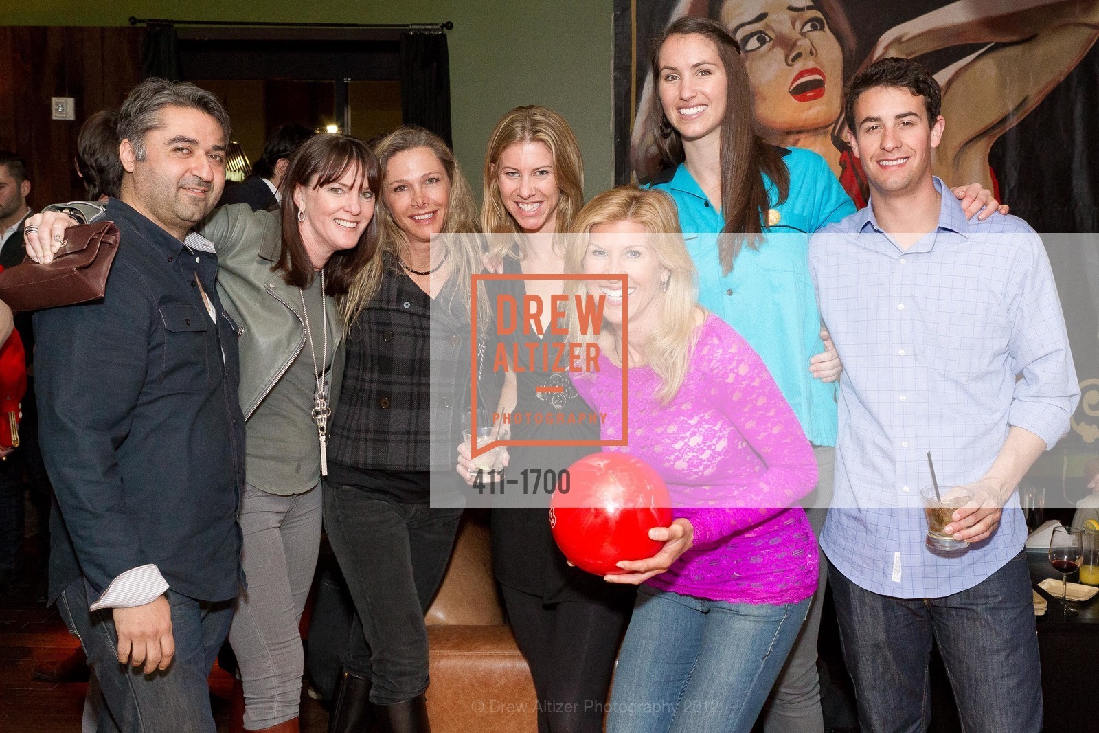 Hooman Khalili, Allison Speer, Darin Schnabel, Kevyn Wynn, Lucky Strike Lanes SF Opening benefitting TIPPING POINT, US, March 8th, 2012, Photo #411-1700 Hooman Khalili, Allison Speer, Darin Schnabel, Kevyn Wynn, Photo #411-1700