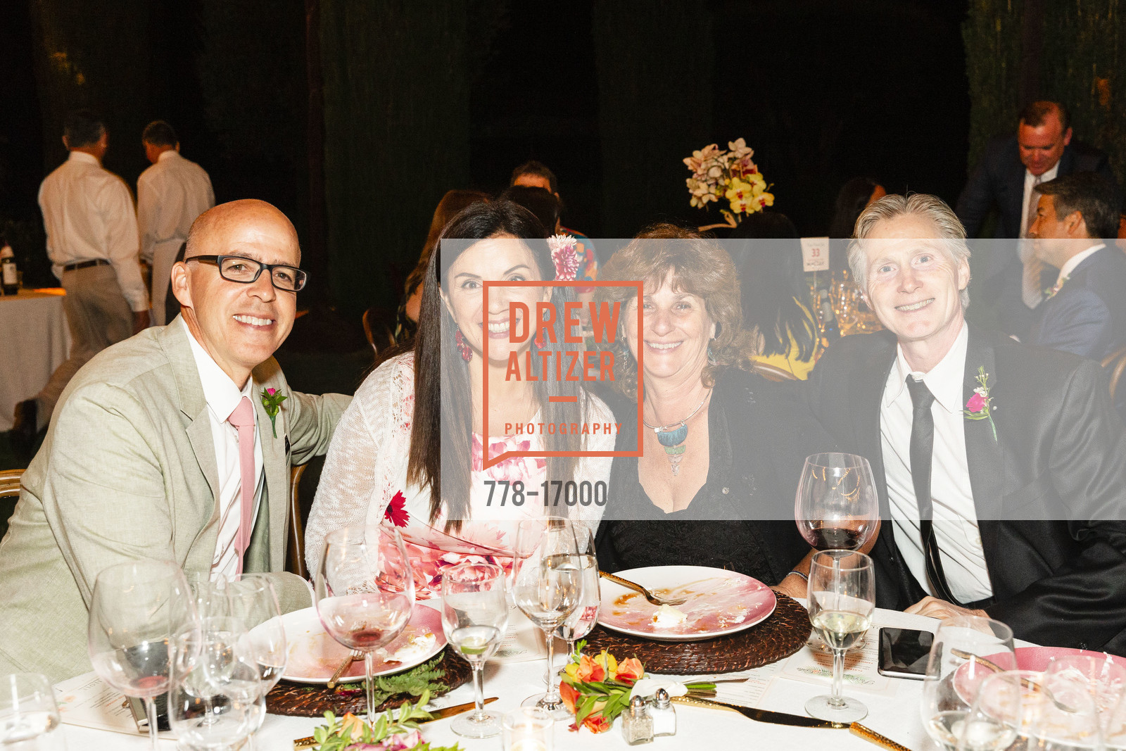 Alex Fernandez, Catherine Greer, Toni Vian, Cory Vian, Filoli's Pacific Paradise Gala 2018, Filoli. 86 Canada Road, Photo #778-17000 Alex Fernandez, Catherine Greer, Toni Vian, Cory Vian, Photo #778-17000