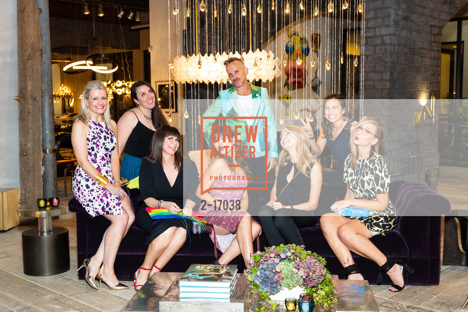 Adrienne Broadbear, Vita Hemphill, Jen Sharp, Gabriella Marmalejo, Jay Jeffers, Courtney Noris, Jessica McQueen, Becca Ruhe, BE BOLD by Jay Jeffers Book Launch Party, Coup D'Etat. 111 Rhode Island, September 20th, 2018, Photo #2-17038 Adrienne Broadbear, Vita Hemphill, Jen Sharp, Gabriella Marmalejo, Jay Jeffers, Courtney Noris, Jessica McQueen, Becca Ruhe, Photo #2-17038