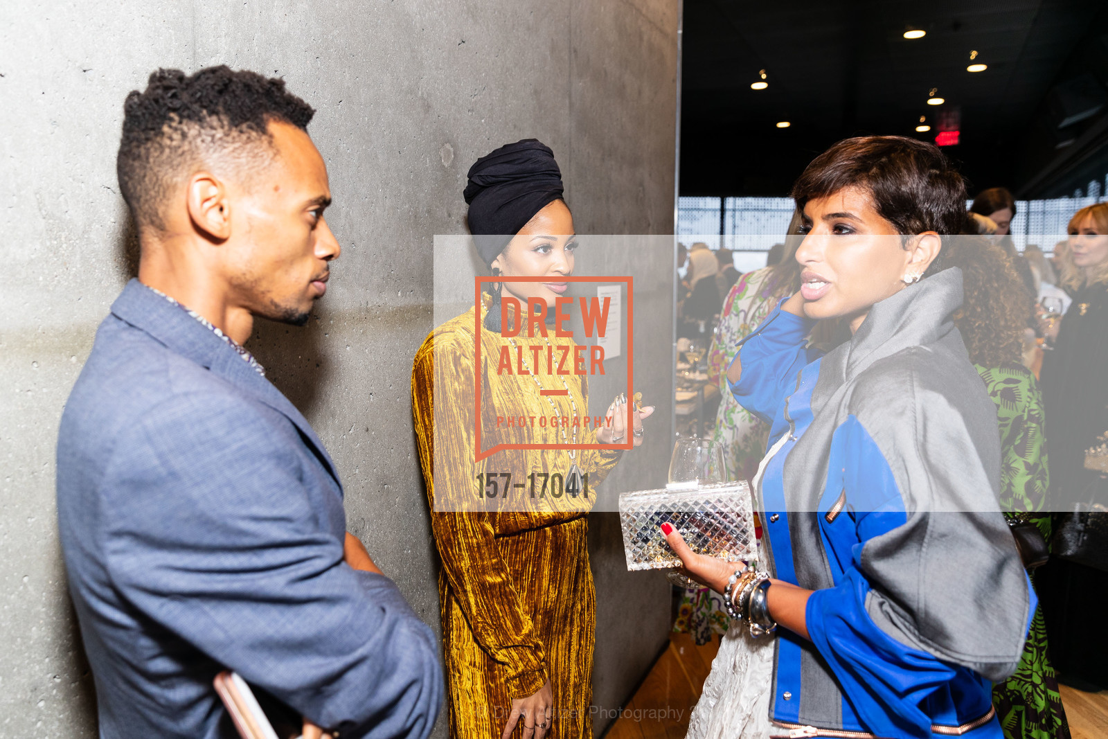 Neelam Hakeem, Marquis Mohammed, Contemporary Muslim Fashions Donor Opening at the de Young, de Young Musuem, September 21st, 2018, Photo #157-17041 Neelam Hakeem, Marquis Mohammed, Photo #157-17041
