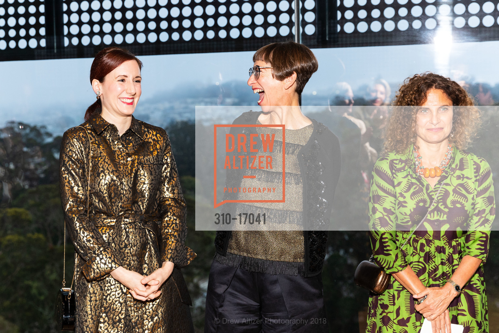 Laura Camerlengo, Reina Lewis, Jill D'Alessandro, Contemporary Muslim Fashions Donor Opening at the de Young, de Young Musuem, September 21st, 2018, Photo #310-17041 Laura Camerlengo, Reina Lewis, Jill D'Alessandro, Photo #310-17041