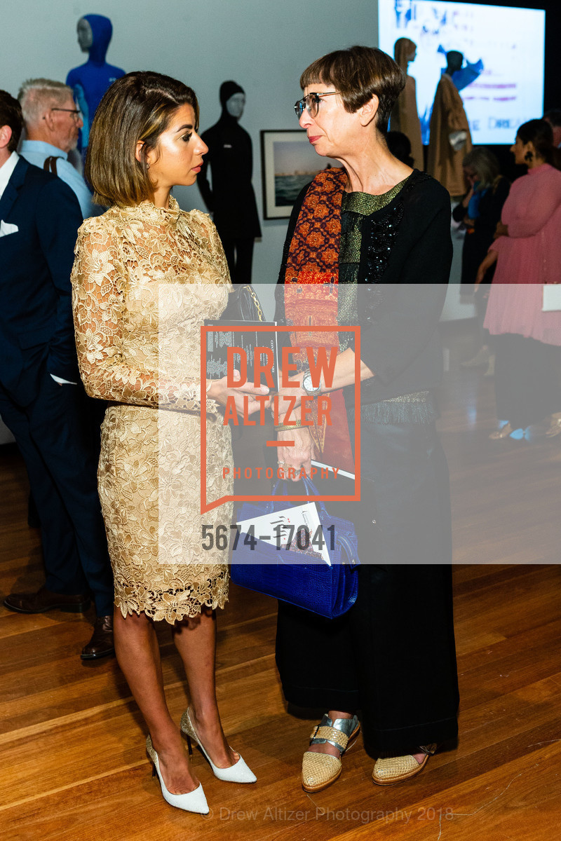 Yasmin Sobeih, Reina Lewis, Contemporary Muslim Fashions Donor Opening at the de Young, de Young Musuem, September 21st, 2018, Photo #5674-17041 Yasmin Sobeih, Reina Lewis, Photo #5674-17041