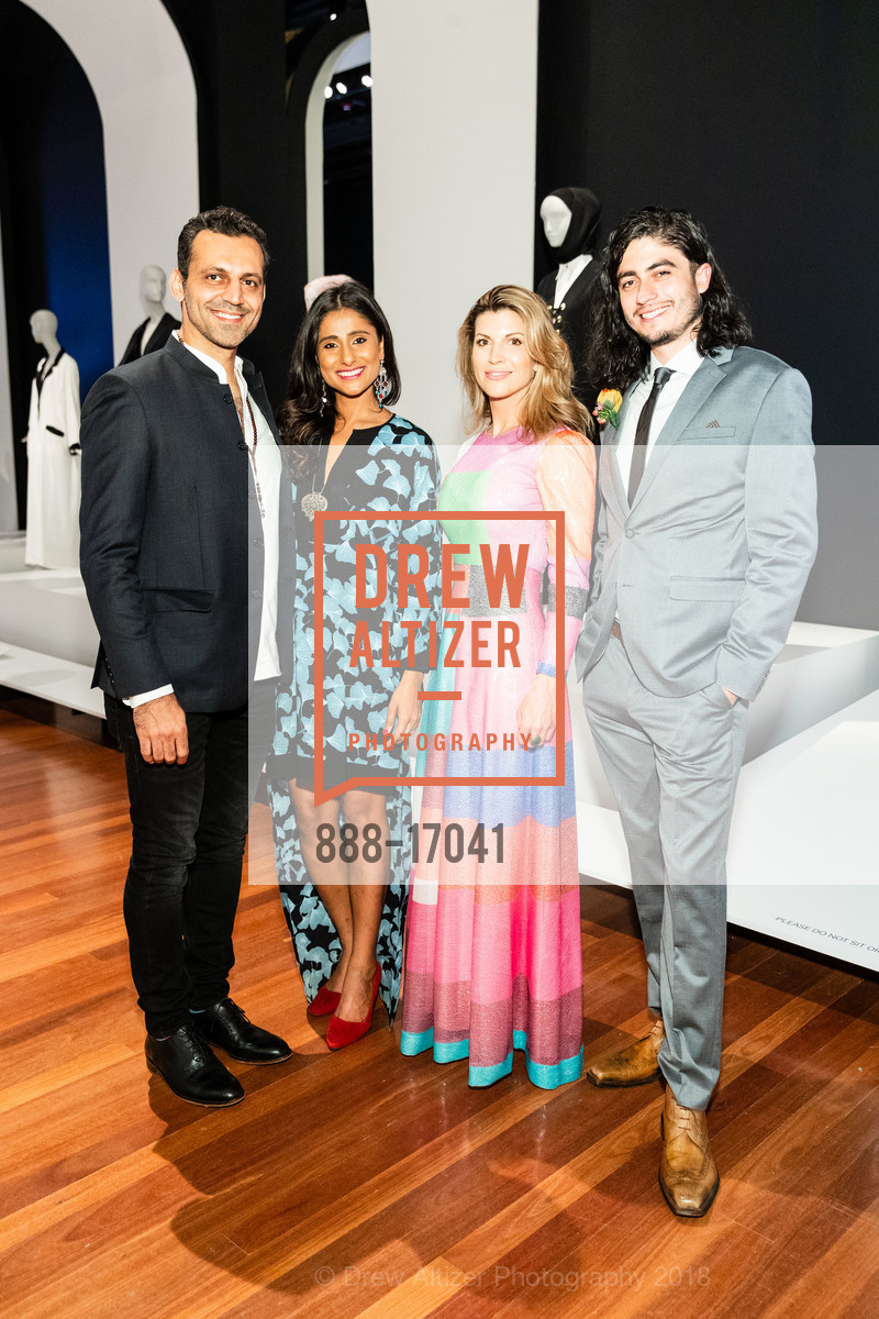 Saro Nikraz, Annu Yadav, Linda Butler, Christo Oropeza, Contemporary Muslim Fashions Donor Opening at the de Young, de Young Musuem, September 21st, 2018, Photo #888-17041 Saro Nikraz, Annu Yadav, Linda Butler, Christo Oropeza, Photo #888-17041