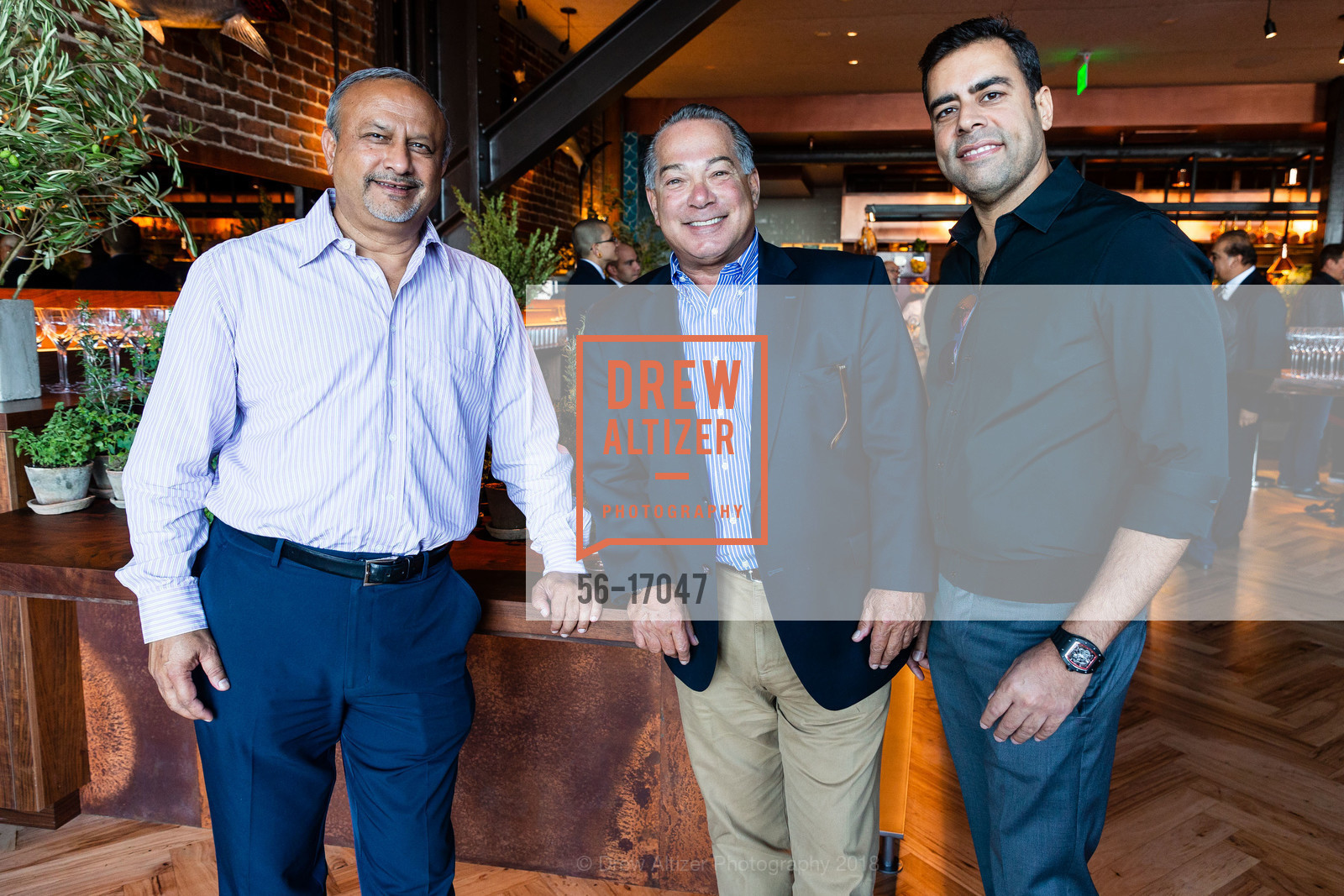 Sanjay Subhedar, Alan Cohen, Vishal Grover, Angler Grand Opening, Angler. 132 The Embarcadero, September 21st, 2018, Photo #56-17047 Sanjay Subhedar, Alan Cohen, Vishal Grover, Photo #56-17047